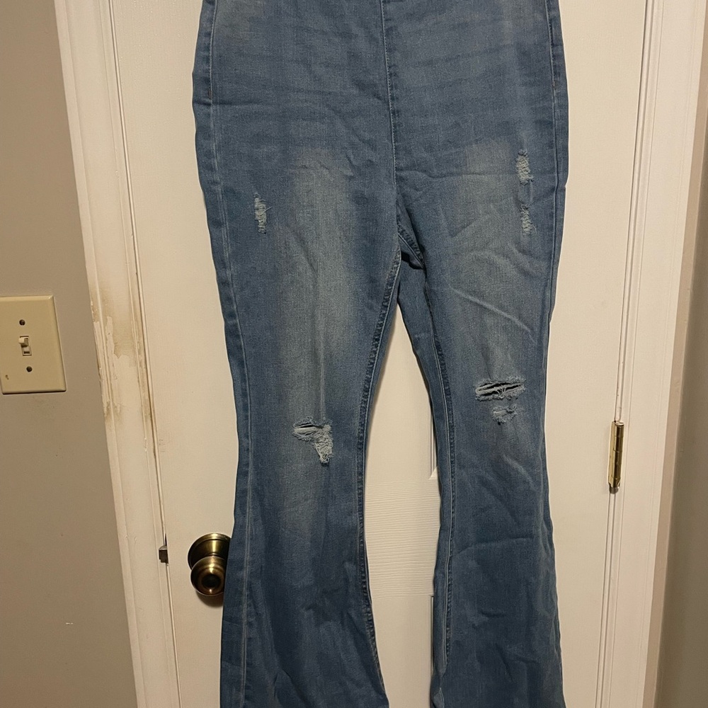 No Boundaries Blue Flare Wide Leg Jeans size 7/9 EUC.